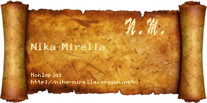 Nika Mirella névjegykártya